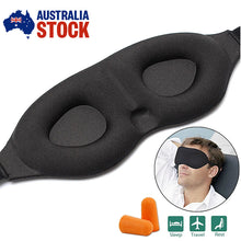 Load image into Gallery viewer, Travel Sleep Eye Mask Memory Foam Black with Adjustable Elastic Band