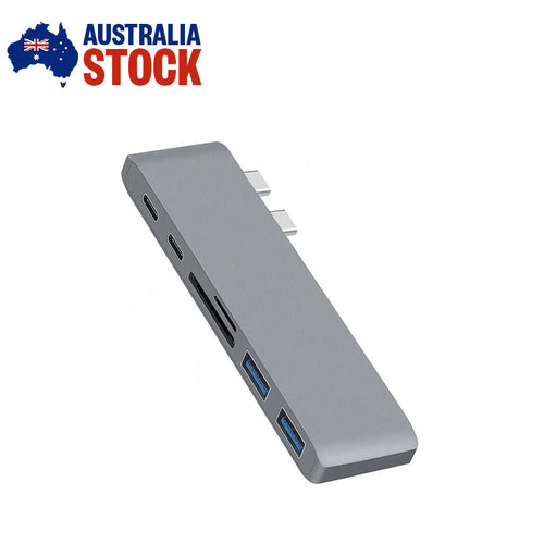Type C 6in1 Multiport Hub + Card Reader USB-C Port for MacBook Pro 2016 & 2017