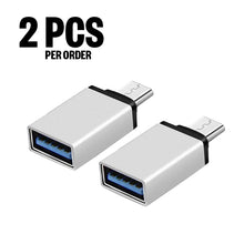 Load image into Gallery viewer, 2pcs Type C Male to USB 3.0 Female OTG Converter Adapter for Smartphone Laptop