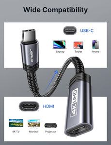 Type C to HDMI Female 4K Audio Video Adapter Thunderbolt 3 Compatible iPhone PC