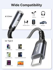 Type C to 3.5mm Headphone Audio Jack Dongle Adapter For iPhone iPad & Android