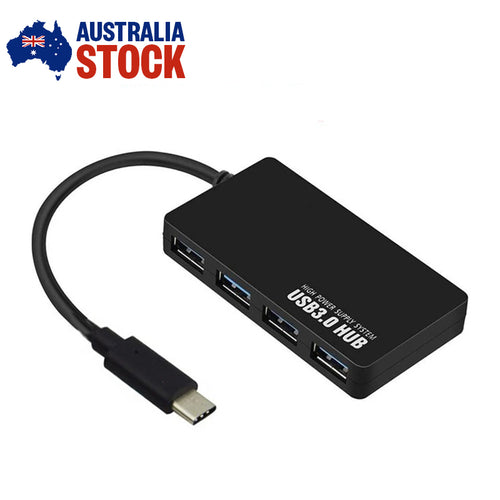 Type C 4-Port USB Hub USB 3.1 Charging Port Adapter for PC Laptop Mac