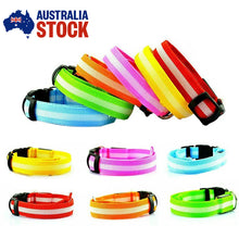 Load image into Gallery viewer, Nylon LED Glowing Dog Collar USB Rechargeable Safety Pet Collar