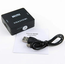 Load image into Gallery viewer, VGA to HDMI Adapter Video Female to Female Cable Converter with Audio HD 1080P Unbranded