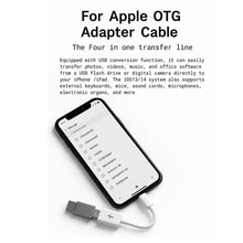 Load image into Gallery viewer, Apple 8-Pin iPad iPhone to USB OTG Adapter Converter Compatible Cable