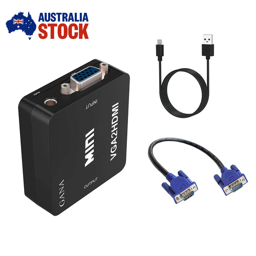 Mini VGA to HDMI Video Adapter Cable Converter with Audio Full HD Free Cable