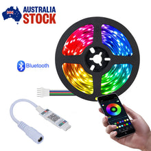 Load image into Gallery viewer, RGB LED Strip Lights with Bluetooth Controller IP65 Waterproof 5M 300 LEDs 12V