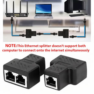 RJ45 Ethernet Splitter Adapter – Dual LAN Port Connector for CAT5/CAT6/CAT7 Network Cables (AU Stock)