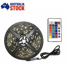 Load image into Gallery viewer, USB RGB LED Strip Light 5050 5V 500CM TV Back LED Color Changing With 24 IR Remote