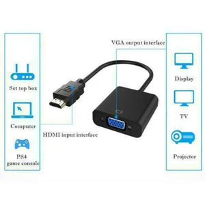 1080P HDMI Male to VGA Female Video Adapter Cable Converter Built-in Chipset Unbranded