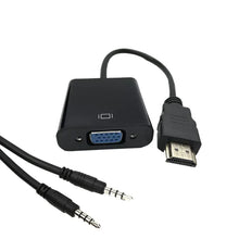 Load image into Gallery viewer, 1080P HDMI Male to VGA Female Video Adapter Cable Converter With 3.5mm Audio Out Unbranded