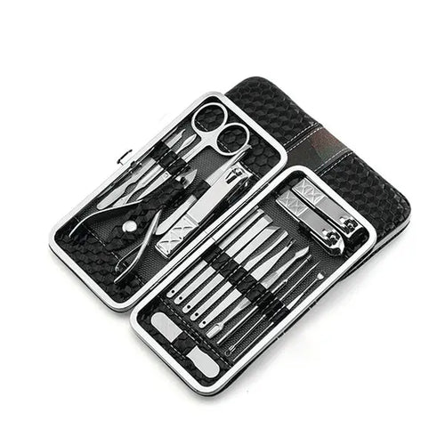 18Pcs Manicure Pedicure Set Stainless Nail Clippers Kit Cuticle Grooming Beauty Unbranded