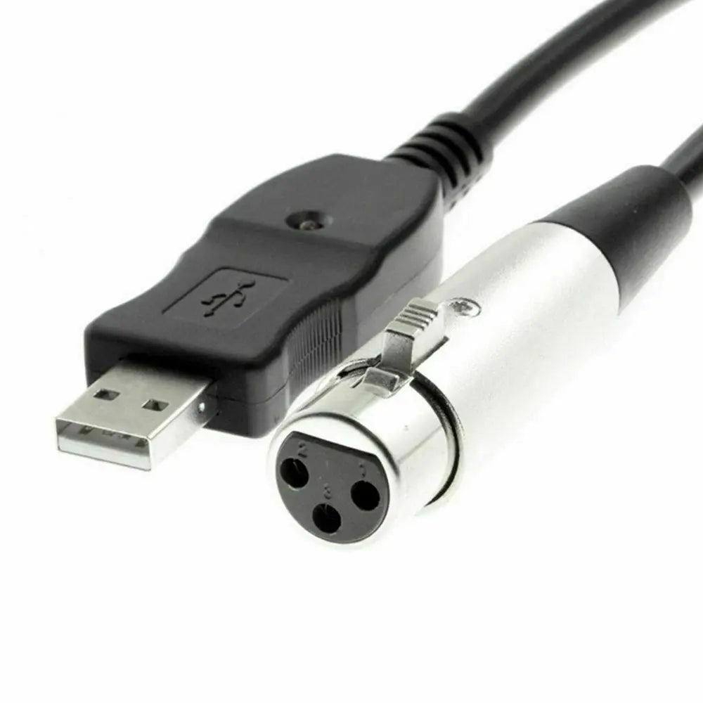 3M USB Male to XLR Female Microphone USB MIC Link Cable Cord Adapter Converter Unbranded