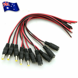 5 pair 12V 5.5mmx2.1mm Male+Female DC Power Socket Jack Connector Cable Plug Wire Unbranded