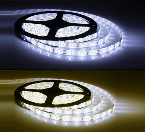 5m Flexible Warm/Cool White Bright 5050 LED Strip Lights 12V Waterproof Unbranded