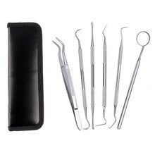 Load image into Gallery viewer, 6pcs Stainless Dental Tool Set Kit Dentist Teeth Clean Hygiene Mirror Oral Care Unbranded