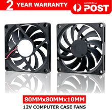 Load image into Gallery viewer, 80x80x10mm DC 12V Brushless Silent Computer PC Case Cooling Cooler Fans Unbranded