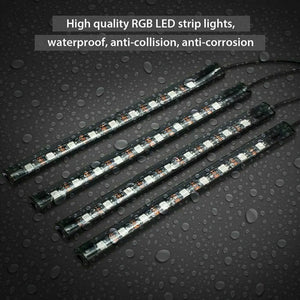 Car Interior RGB LED Strip Lights 5050 12V IP65 Waterproof Music +Controller Unbranded