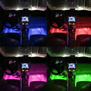 Car Interior RGB LED Strip Lights 5050 12V IP65 Waterproof Music +Controller Unbranded