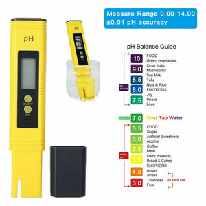 Digital PH Meter Yellow Tester Pen 2 Water Hydroponics Aquarium Tester Unbranded