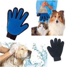 Load image into Gallery viewer, Dog Cat Pet Grooming Glove Blue True Touch Cleaning Natural De Shedding Pet Hair Unbranded