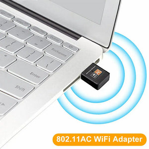 Dual Band 600Mbps USB WIFI Wireless Dongle AC600 Lan Network Adapter 2.4GHz 5GHz Unbranded