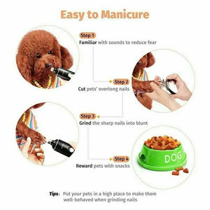 Electric Dog Toe Nail File Grinder Clippers Pet Cat Claw Grooming Trimmer Tools Unbranded