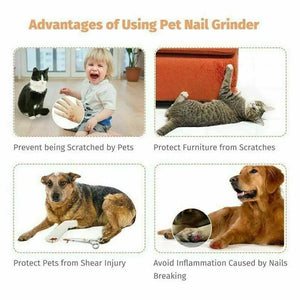 Electric Dog Toe Nail File Grinder Clippers Pet Cat Claw Grooming Trimmer Tools Unbranded