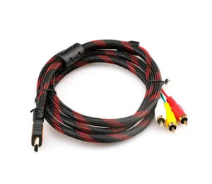 HDMI-Male to 3 RCA Video Audio AV Cable Cord Adapter Cable Unbranded