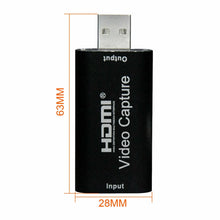 Load image into Gallery viewer, HDMI Video Capture Card USB 2.0/1080p HD Recorder for Video Live Streaming Game Unbranded