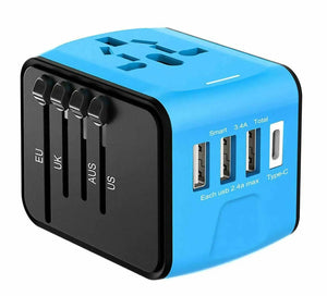 International Universal Travel Adapter 4 USB 2.4A Charger AC Power One Click Shop Australia