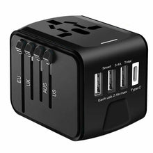 Load image into Gallery viewer, International Universal Travel Adapter 4 USB 2.4A Charger AC Power One Click Shop Australia