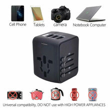 Load image into Gallery viewer, International Universal Travel Adapter 4 USB 2.4A Charger AC Power One Click Shop Australia