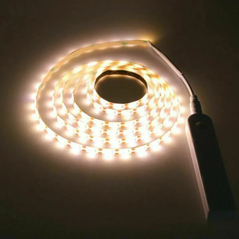 LED PIR Motion Sensor Activated Light Strip Wardrobe Cabinet Warm White One Click Shop Australia