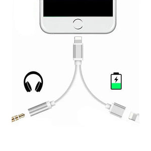 Lightning to 3.5mm Headphone Audio Adapter and Charge Cable for iPhone 7 & 7 Plus Unbranded