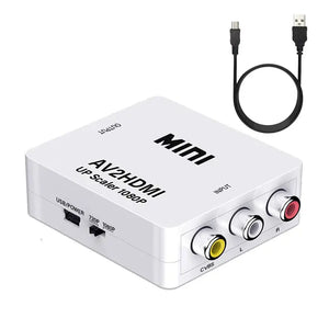 Mini AV 2 HDMI Converter RCA to High Definition Upscaler Nintendo SNES N64 1080p Unbranded