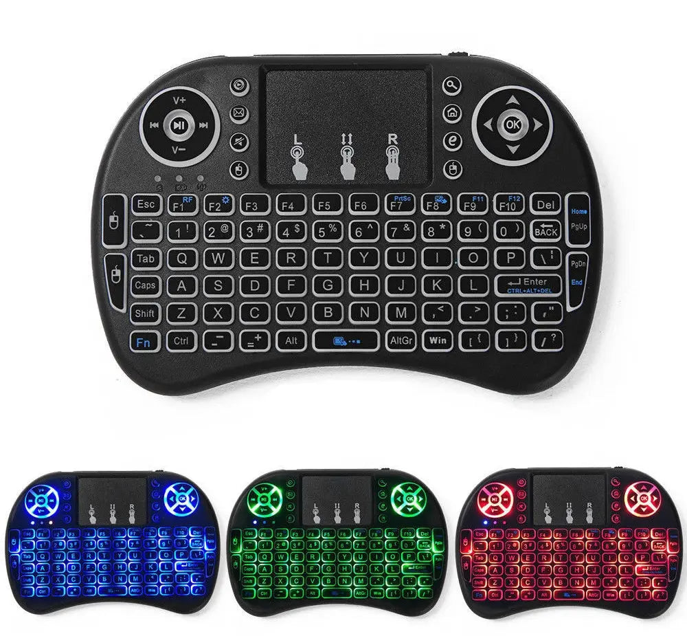 Mini Wireless QWERTY Keyboard Touchpad Remote With RGB Backlit 2.4GHz – One  Click Shop