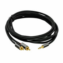 Load image into Gallery viewer, Premium Stereo Audio 3.5mm to 2 RCA Cable Gold Plated Unbranded