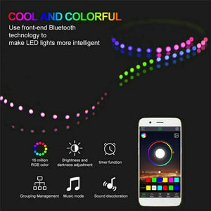 RGB LED Strip Lights IP65 Waterproof 5050 5M 300 LEDs 12V + Bluetooth Controller One Click Shop Australia