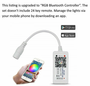 RGB LED Strip Lights IP65 Waterproof 5050 5M 300 LEDs 12V + Bluetooth Controller One Click Shop Australia