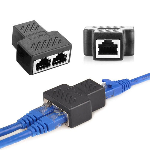 RJ45 Ethernet LAN Network Y Splitter Double Adapter Cable Connector CAT5/6/7 Unbranded