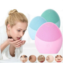 Load image into Gallery viewer, Silicone Face Cleansing Brush Electric Facial Cleanser Washing Massager Scrubber Unbranded