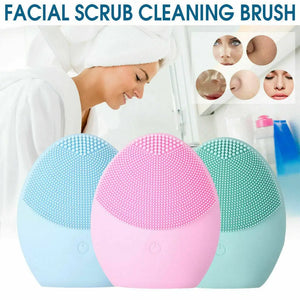 Silicone Face Cleansing Brush Electric Facial Cleanser Washing Massager Scrubber Unbranded