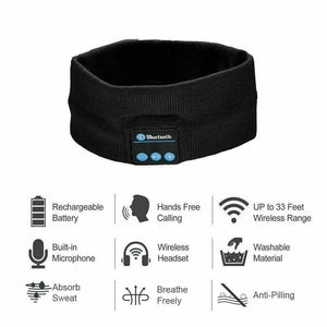 Sleep Headset Bluetooth Wireless Stereo Earphone Headphone Sports Headband with Microphone Unbranded