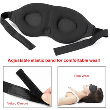 Load image into Gallery viewer, Travel Sleep Eye Mask Memory Foam Black with Adjustable Elastic Band One Click Shop