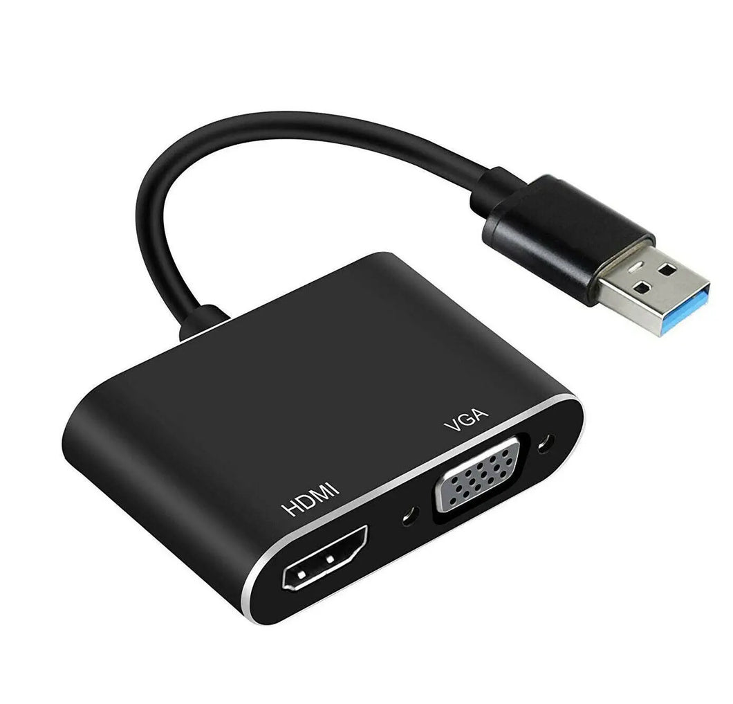 USB 3.0 to HDMI and VGA Full HD 1080p Video Adapter Cable Converter One Click Shop Australia