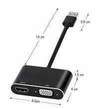 Load image into Gallery viewer, USB 3.0 to HDMI and VGA Full HD 1080p Video Adapter Cable Converter One Click Shop Australia