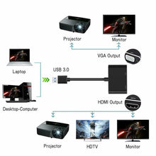 Load image into Gallery viewer, USB 3.0 to HDMI and VGA Full HD 1080p Video Adapter Cable Converter One Click Shop Australia