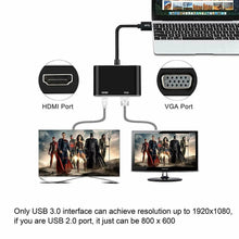 Load image into Gallery viewer, USB 3.0 to HDMI and VGA Full HD 1080p Video Adapter Cable Converter One Click Shop Australia