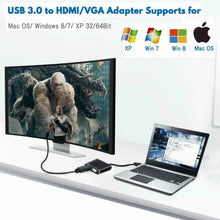 Load image into Gallery viewer, USB 3.0 to HDMI and VGA Full HD 1080p Video Adapter Cable Converter One Click Shop Australia